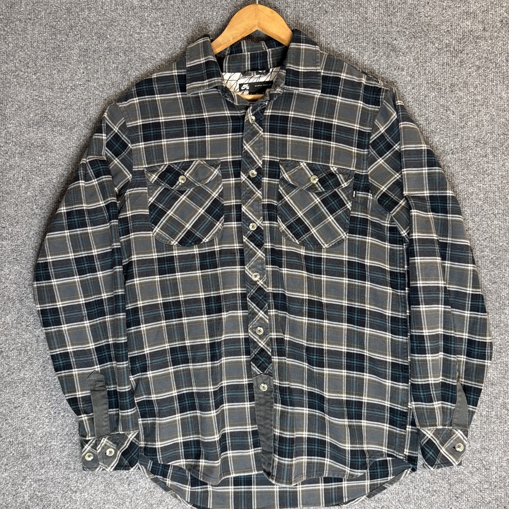 Nike Shirt Mens Medium Plaid Flannel Button Up